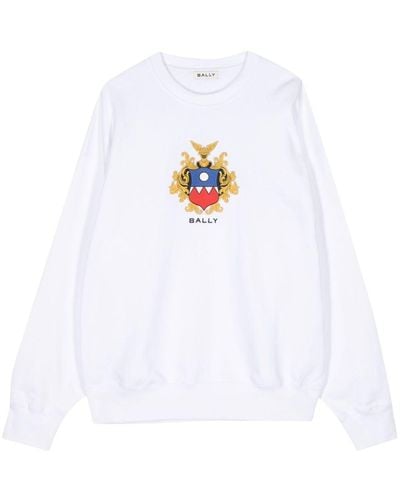 Bally Logo-embroidered Cotton Sweatshirt - White