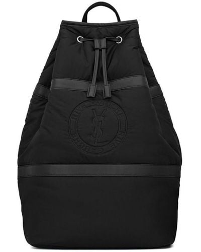 Saint Laurent Rive Gauche Logo-Debossed Backpack - Black