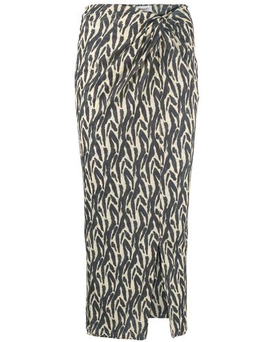 Nanushka Twist-front Printed Sarong Skirt - Natural