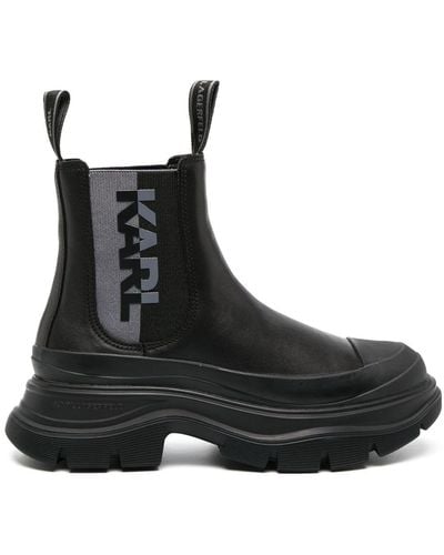 Karl Lagerfeld Logo-patch Boots - Black