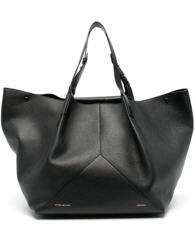 Victoria Beckham Medium Leather Tote Bag - Black