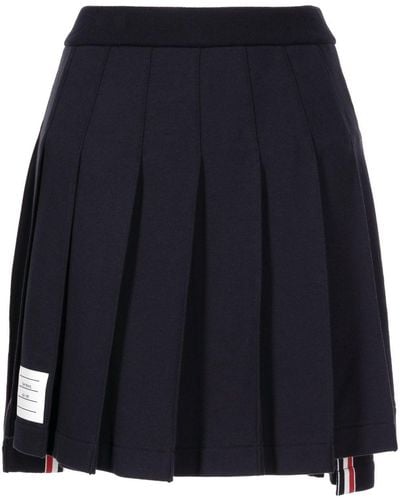 Thom Browne Logo Patch Pleated Short Skirt - Multicolour