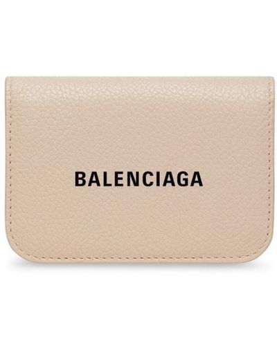 Balenciaga Portemonnaie mit Logo-Print - Natur