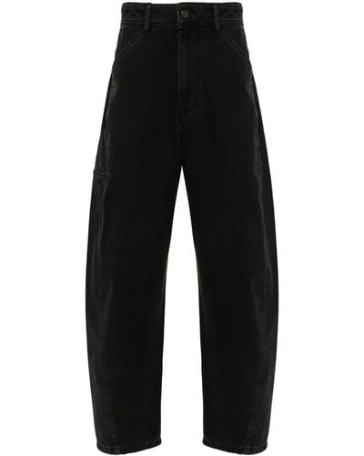 Lemaire Halbhohe Tapered-Jeans - Schwarz