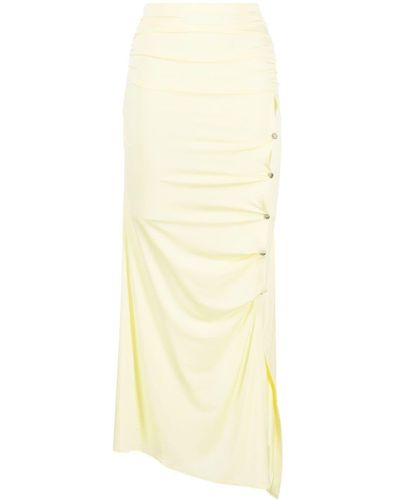 Acne Studios Ruched Asymmetric Skirt - Yellow