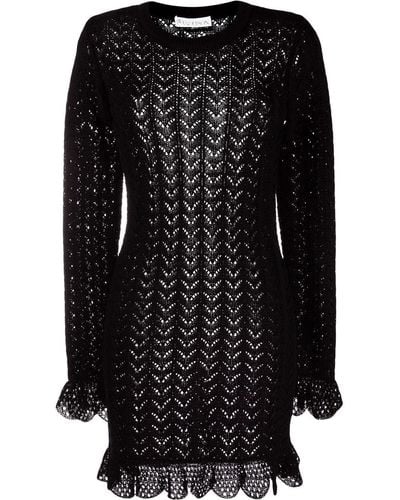 JW Anderson Scalloped-edge Knitted Dress - Black