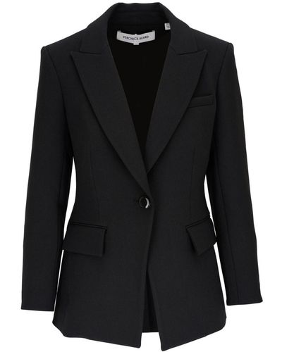 Veronica Beard Blazer monopetto con revers a lancia - Nero