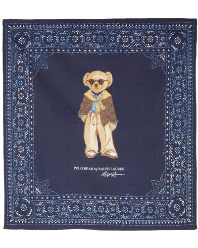 Polo Ralph Lauren Schal mit Polo Bear-Print - Blau