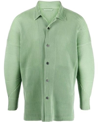 Homme Plissé Issey Miyake Plissé Button-up Shirt - Green