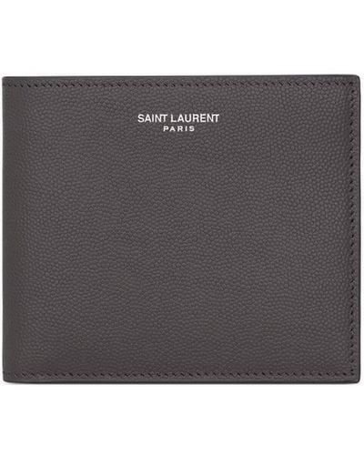 Saint Laurent Portemonnaie mit Logo-Stempel - Grau