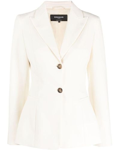 Rochas Tailored Single-breasted Blazer - Natural
