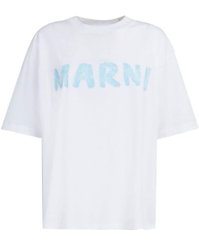 Marni T-shirt à logo imprimé - Blanc