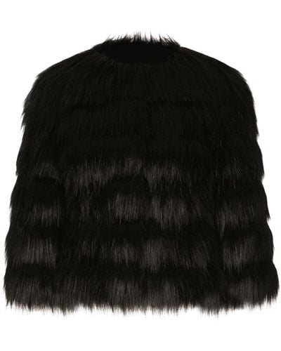 Dolce & Gabbana Faux Fur Jacket - Black