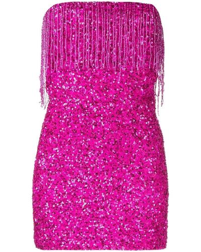 retroféte Cassandra Sequin-fringe Mini Dress - Pink