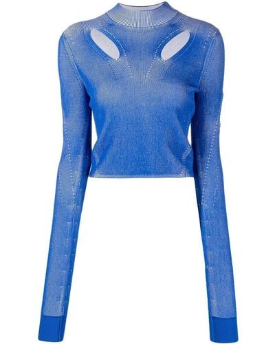 Dion Lee Two-tone Cut-out Detail Top - Blue