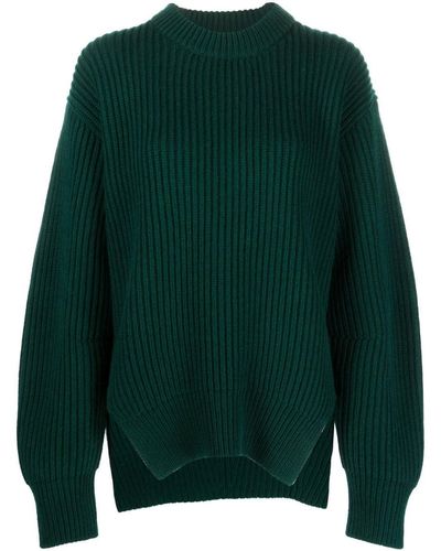 Jil Sander Ribbed-knit Long-sleeved Sweater - Green