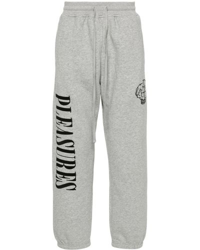 Pleasures Logo-embroidered Track Pants - Grey