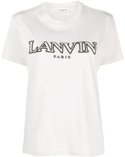 Lanvin Camiseta con logo bordado - Blanco