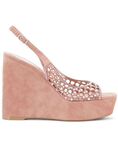 Rene Caovilla 125mm Crystal-embellished Sandals - Pink
