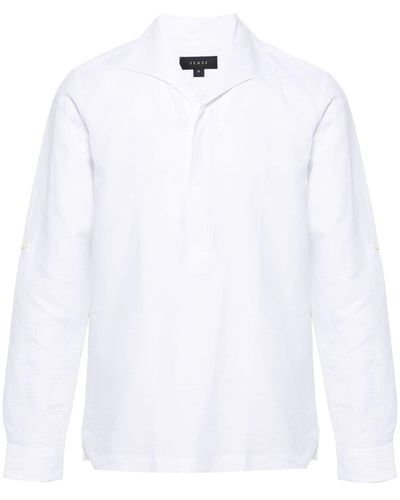 Sease Spread-collar Long-sleeve Shirt - White