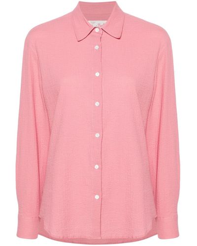 Mc2 Saint Barth Seersucker Cotton Shirt - Pink