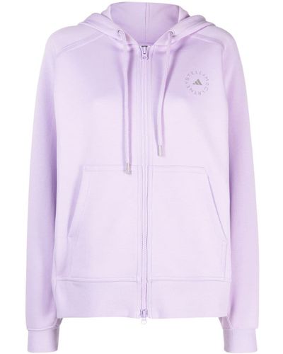 adidas By Stella McCartney Logo-print Zip-up Hoodie - Purple