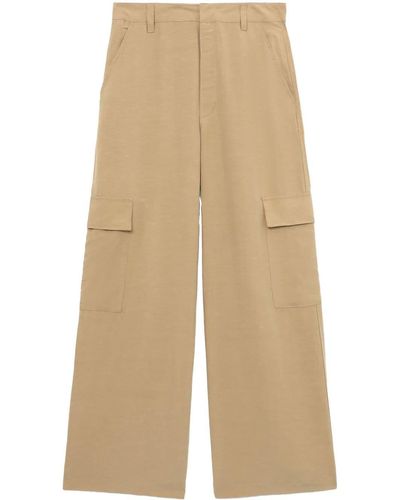 Izzue Wide-leg Cargo Trousers - Natural