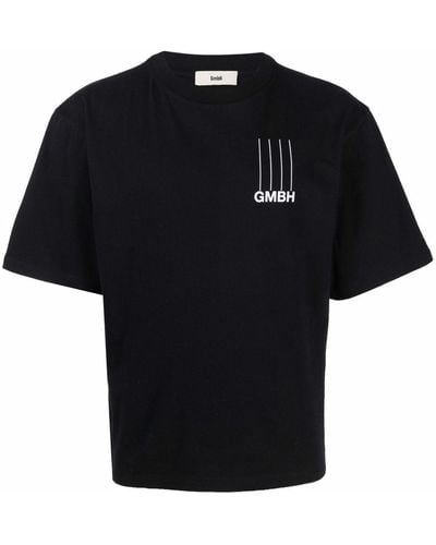 GmbH T-shirt crop à logo imprimé - Noir