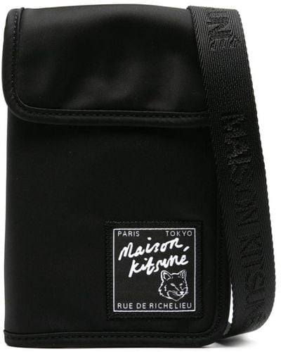 Maison Kitsuné The Traveller Bi-fold Neck Bag - Black
