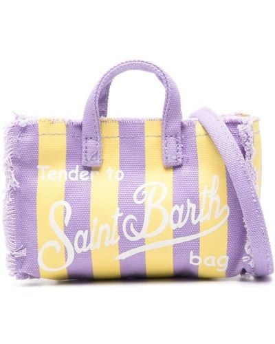 Mc2 Saint Barth Logo-print Striped Mini Bag - Pink