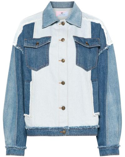 Chiara Ferragni Denim Jack Met Patchwork - Blauw