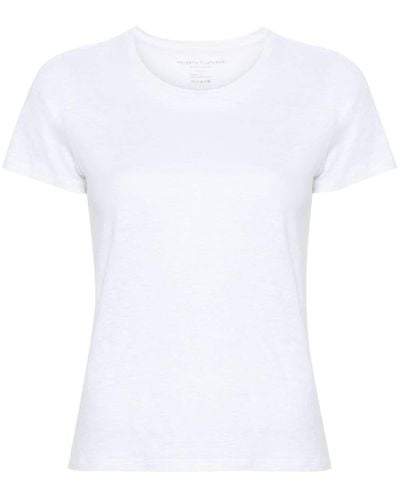 Majestic Filatures T-Shirt aus Leinengemisch mit Slub-Effekt - Weiß