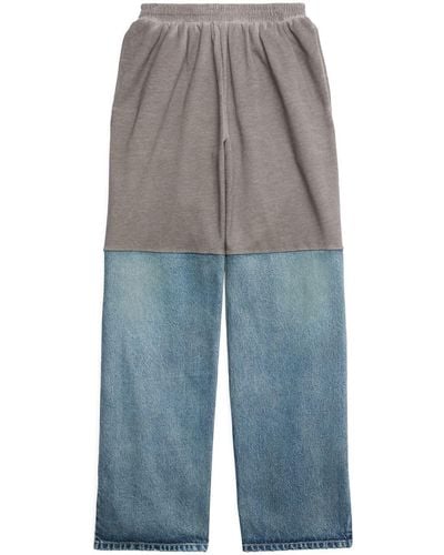 Balenciaga Pantalon de jogging à design patchwork - Bleu
