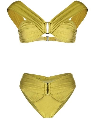 Noire Swimwear Geraffter Bikini - Grün