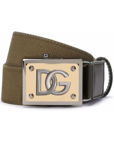 Dolce & Gabbana Logo-plaque Belt - Green