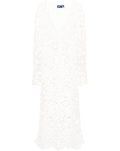 Polo Ralph Lauren Crochet-knit Midi Dress - White