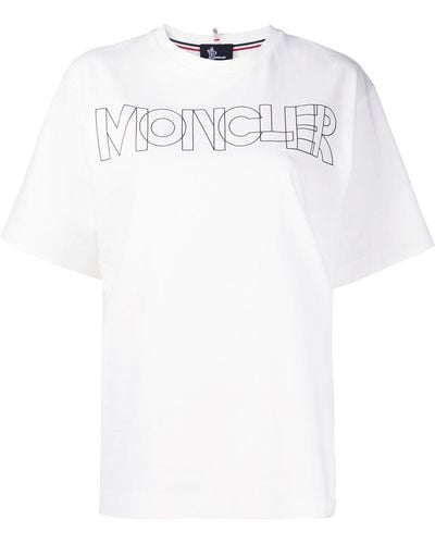 3 MONCLER GRENOBLE モンクレールグルノーブル ロゴ Tシャツ - ホワイト