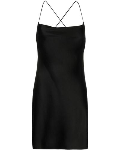 Saint Laurent Silk-satin Mini Slip Dress - Black