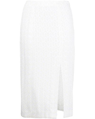 Missoni Falda con tejido en zigzag - Blanco