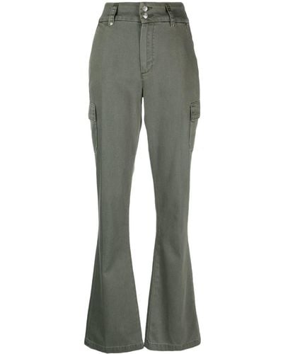 PAIGE High-waisted Flared Pants - Grey