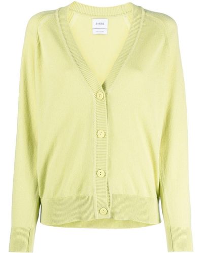 Barrie V-neck Cashmere Cardigan - Yellow
