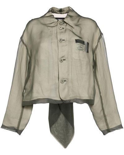 Undercover Sheer-overlay Linen Jacket - Green