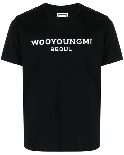 WOOYOUNGMI Logo-print Cotton T-shirt - Black