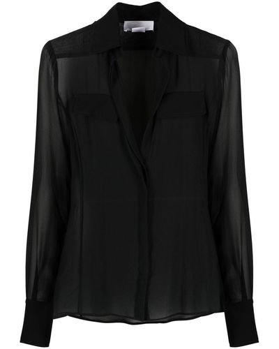 Genny Long-sleeve Silk Shirt - Black