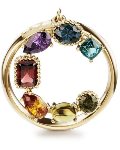 Dolce & Gabbana Rainbow alphabet C ring in yellow gold with multicolor fine gems - Mehrfarbig