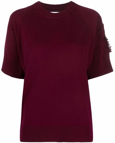 Barrie Cashmere Short-sleeved Top - Red