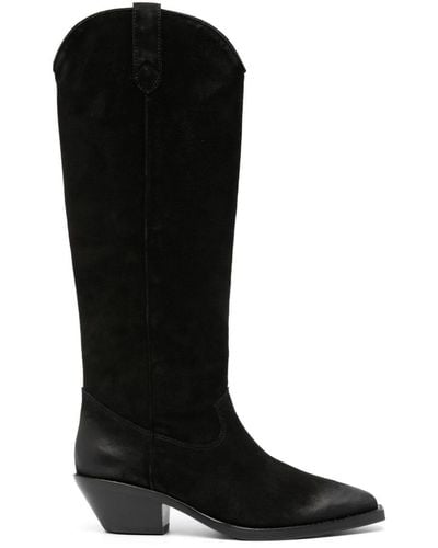 Ash Dolly 55mm Leather Boots - Black