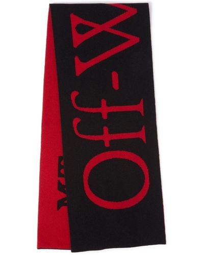 Off-White c/o Virgil Abloh Gestrickter 2024 Lunar New Year Bookish Intarsien-Schal - Rot