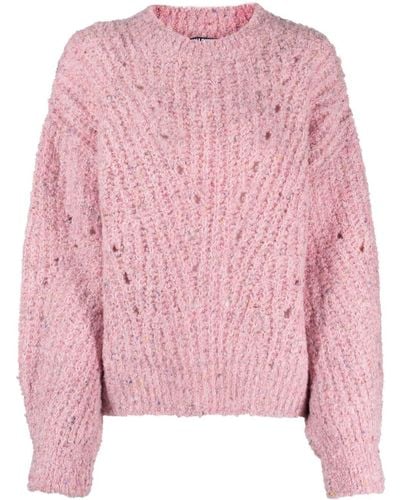 Bimba Y Lola Open-knit Drop-shoulder Jumper - Pink