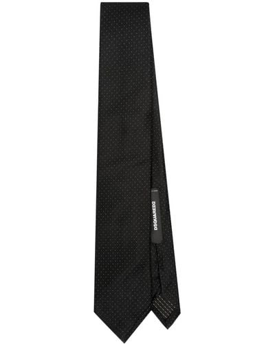 DSquared² Dot-print Pointed Tie - Black